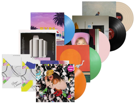 Vinyl's of Max's favorite artists: Samm Henshaww, Matt Maltese, Briston Maroney, Half Alive, Remi Wolf, SEVENTEEN, HYBS, and 10cm.